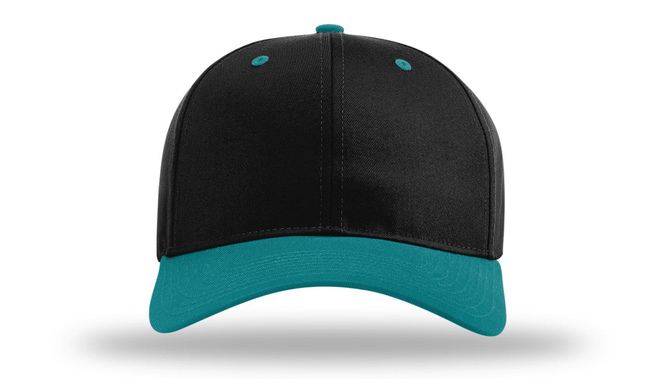 Richardson 212 - Pro Twill Snapback Cap - Black/Blue Teal