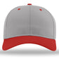 Richardson 212 - Pro Twill Snapback Cap - Grey/Red