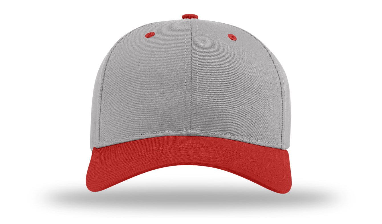 Richardson 212 - Pro Twill Snapback Cap - Grey/Red