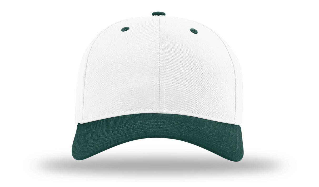 Richardson 212 - Pro Twill Snapback Cap - White/Dark Green