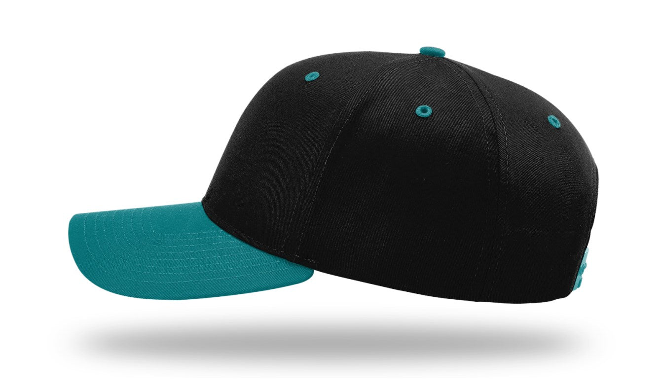 Richardson 212 - Pro Twill Snapback Cap - Black/Blue Teal