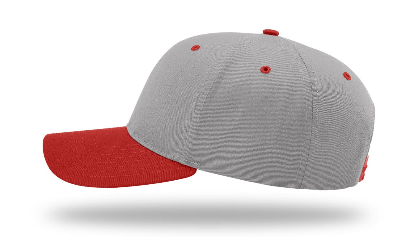 Richardson 212 - Pro Twill Snapback Cap - Grey/Red