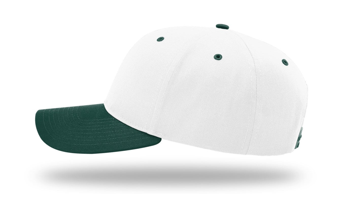 Richardson 212 - Pro Twill Snapback Cap - White/Dark Green