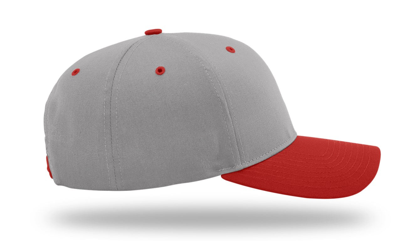 Richardson 212 - Pro Twill Snapback Cap - Grey/Red
