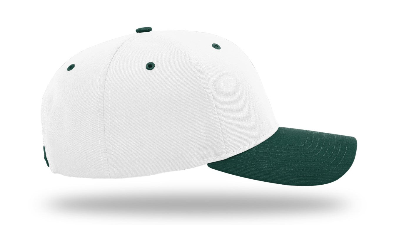Richardson 212 - Pro Twill Snapback Cap - White/Dark Green