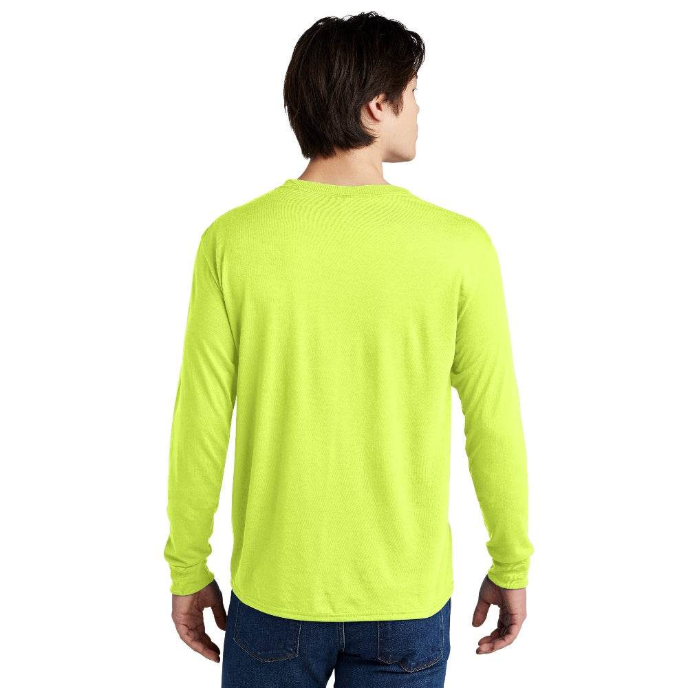 Jerzees® Dri-Power® 100% Polyester Long Sleeve T-Shirt - Safety Green