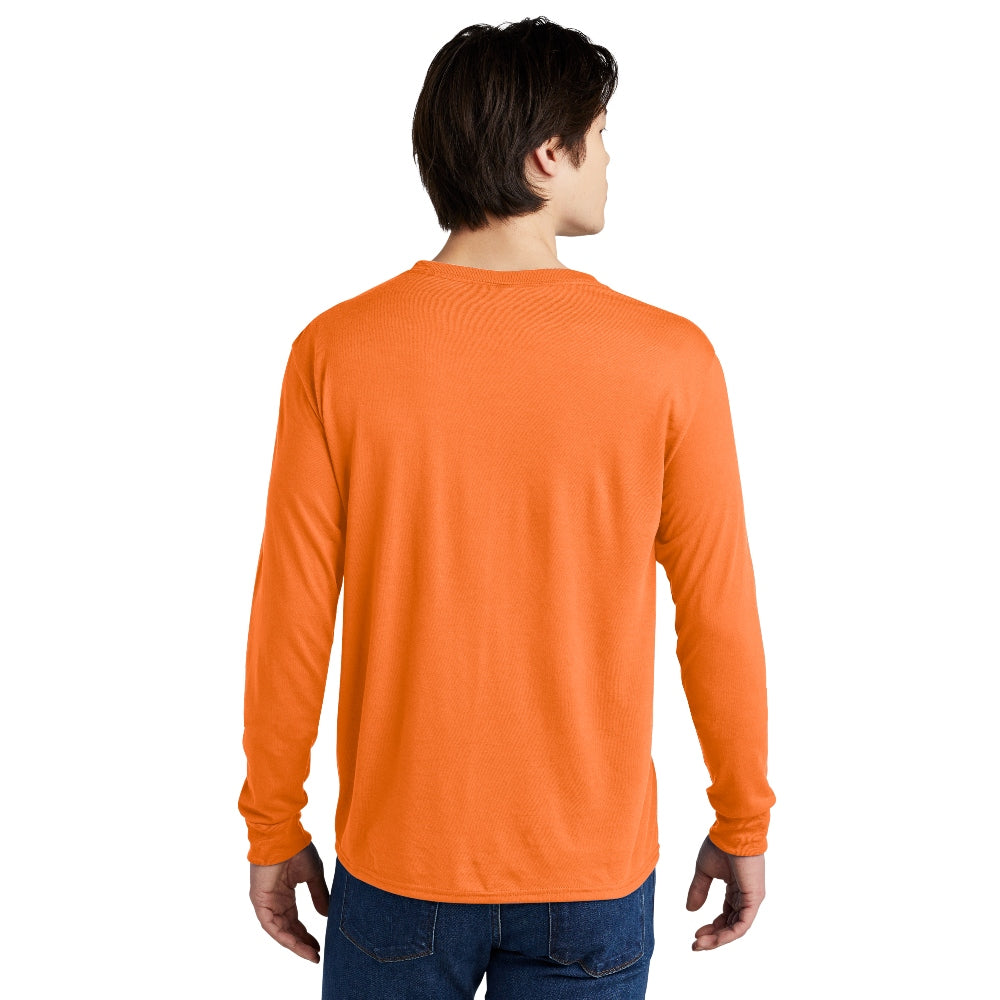 Jerzees® Dri-Power® 100% Polyester Long Sleeve T-Shirt - Safety Orange