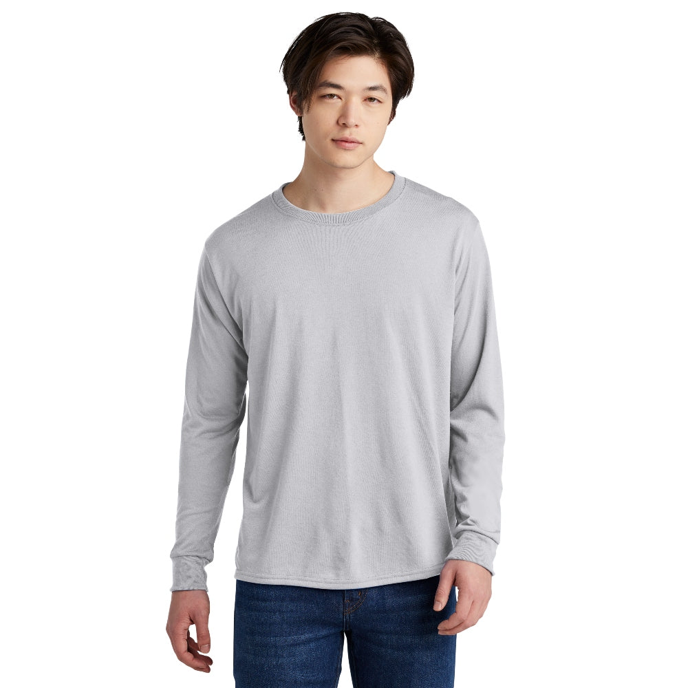 Jerzees® Dri-Power® 100% Polyester Long Sleeve T-Shirt - Silver
