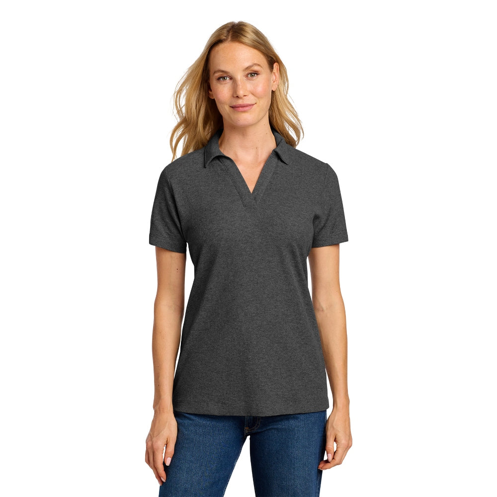 Port Authority® Women's C-FREE® Cotton Blend Pique Polo - Charcoal Heather