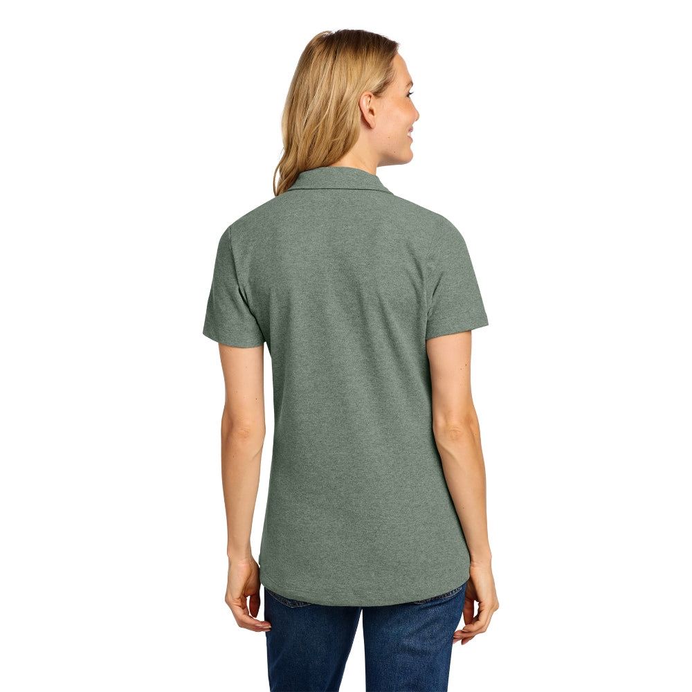 Port Authority® Women's C-FREE® Cotton Blend Pique Polo - Dark Green Heather
