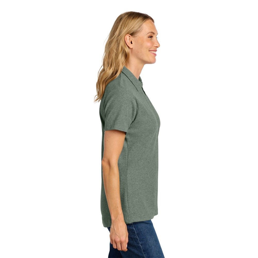 Port Authority® Women's C-FREE® Cotton Blend Pique Polo - Dark Green Heather