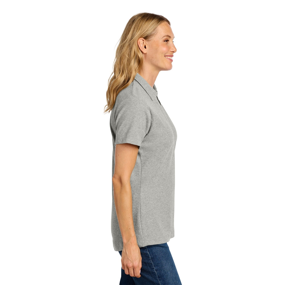 Port Authority® Women's C-FREE® Cotton Blend Pique Polo - Deep Smoke Heather