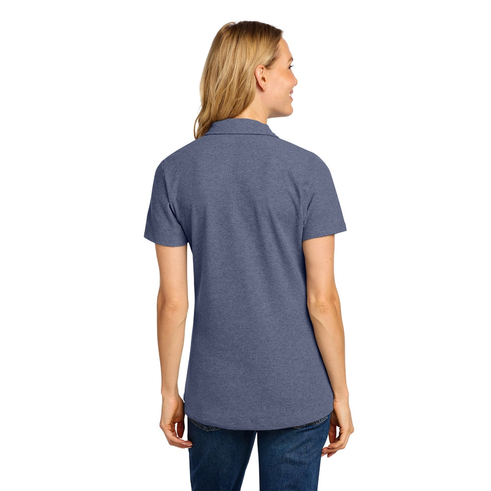 Port Authority® Women's C-FREE® Cotton Blend Pique Polo - Navy Heather