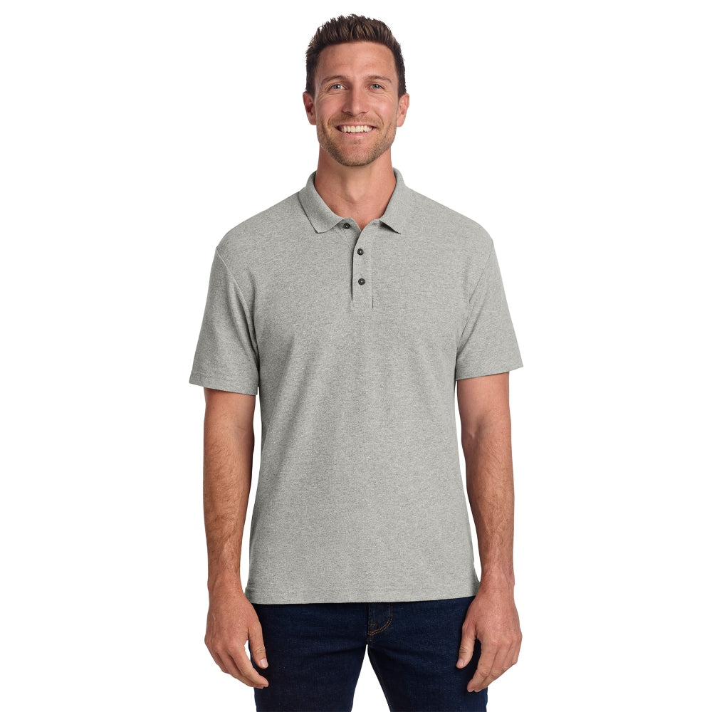 Port Authority® C-FREE® Cotton Blend Pique Polo - Deep Smoke Heather