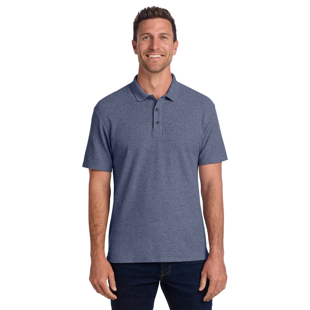Port Authority® C-FREE® Cotton Blend Pique Polo - Navy Heather