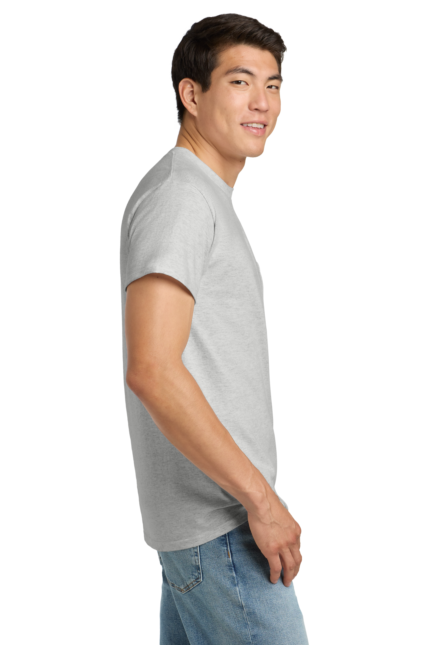 Ultra Cotton® 100% US Cotton T-Shirt with Pocket- Ash
