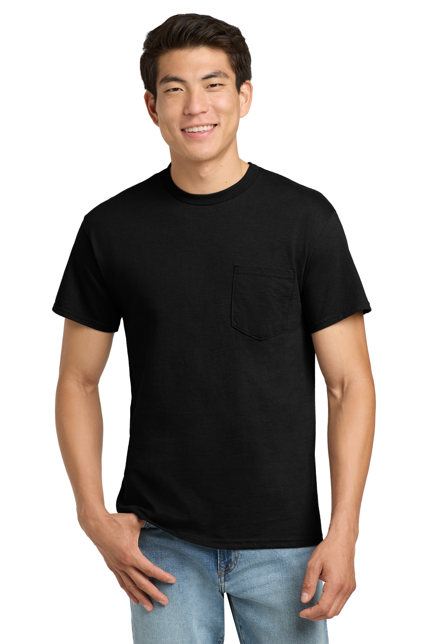 Ultra Cotton® 100% US Cotton T-Shirt with Pocket - Black