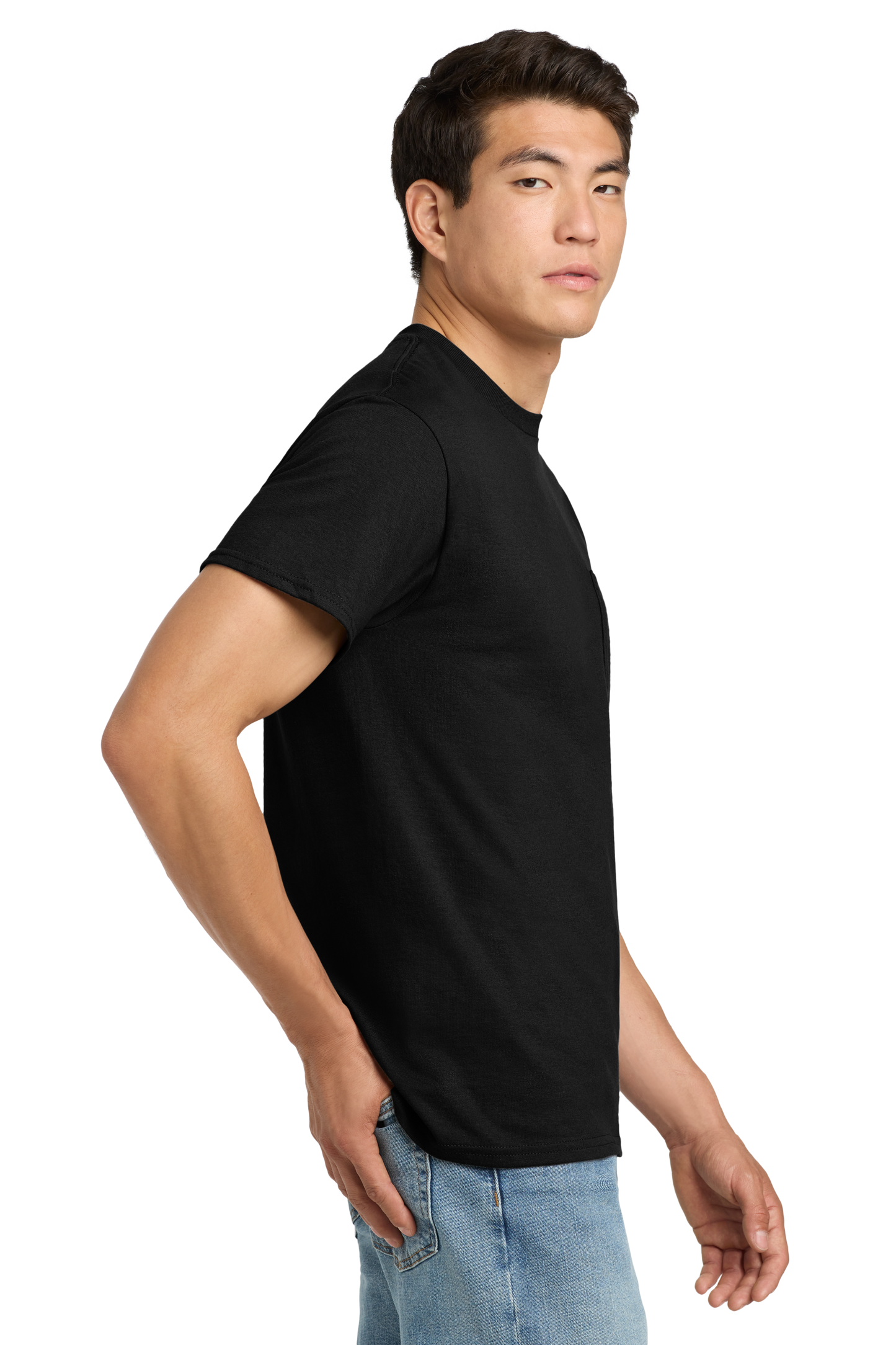 Ultra Cotton® 100% US Cotton T-Shirt with Pocket - Black