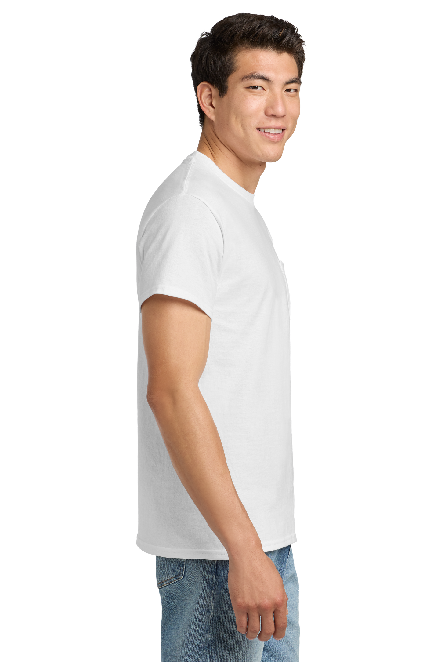 Ultra Cotton® 100% US Cotton T-Shirt with Pocket - White