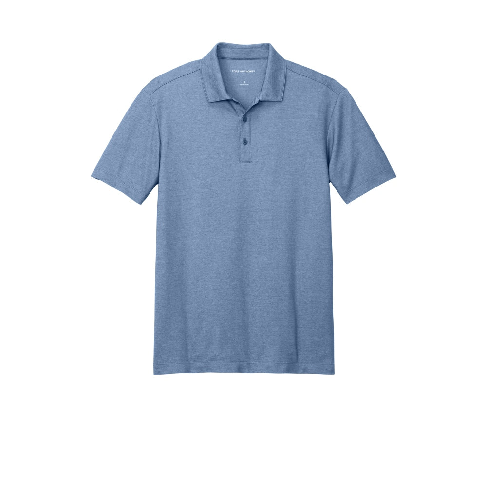 Port Authority® Fine Pique Blend Polo - Aegean Blue Heather