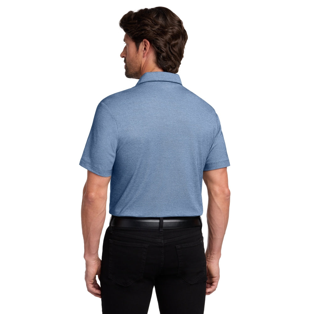 Port Authority® Fine Pique Blend Polo - Aegean Blue Heather