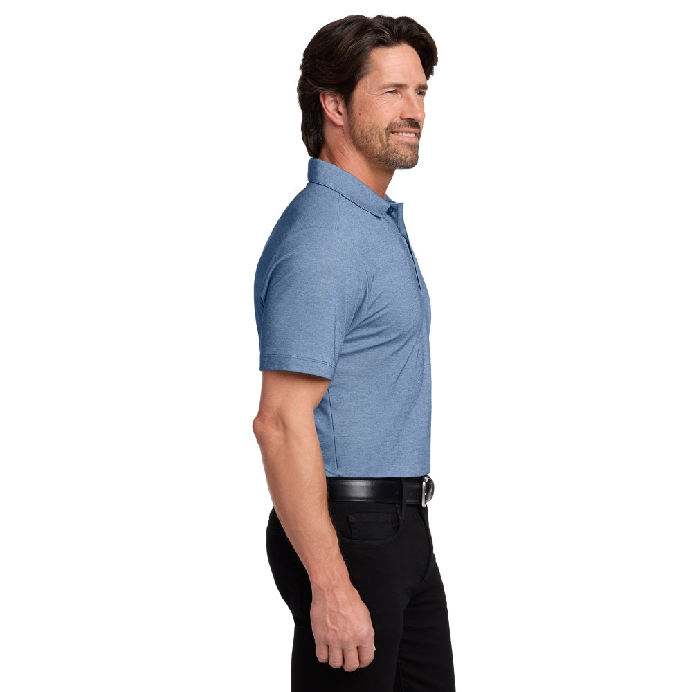 Port Authority® Fine Pique Blend Polo - Aegean Blue Heather