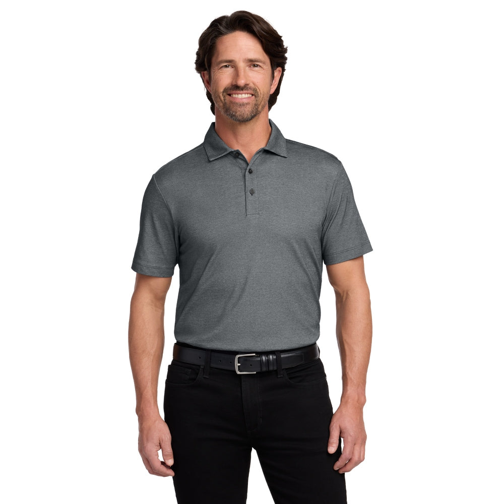 Port Authority® Fine Pique Blend Polo - Charcoal Heather