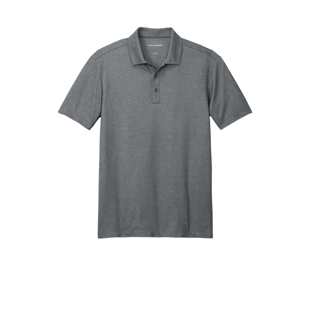 Port Authority® Fine Pique Blend Polo - Charcoal Heather