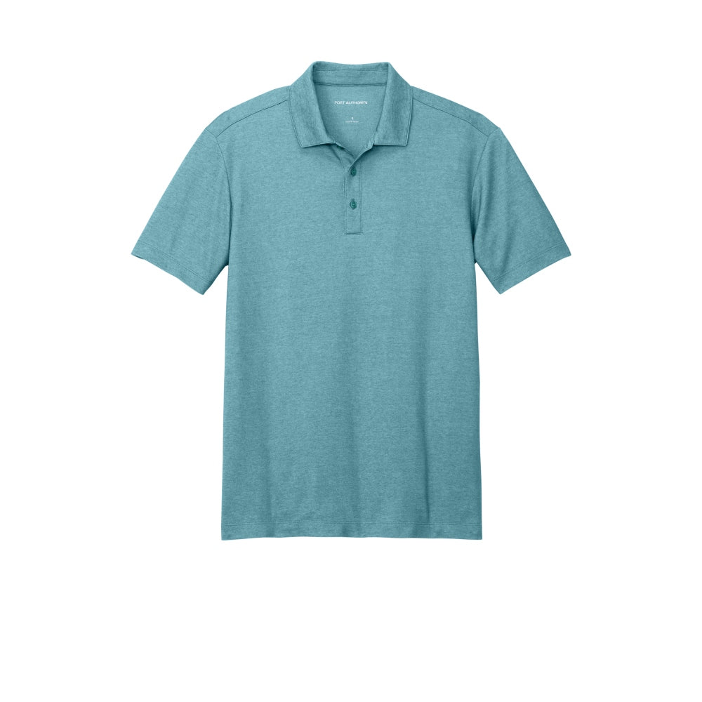 Port Authority® Fine Pique Blend Polo - Dark Teal Heather
