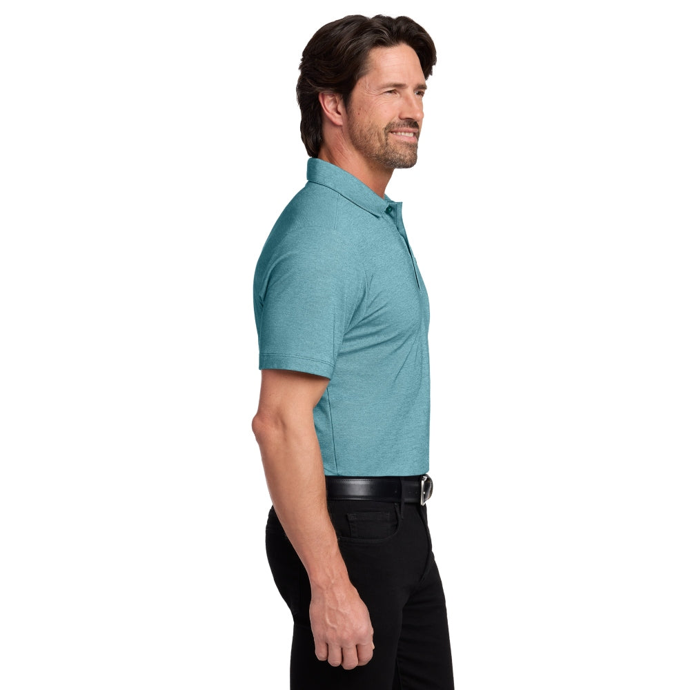Port Authority® Fine Pique Blend Polo - Dark Teal Heather