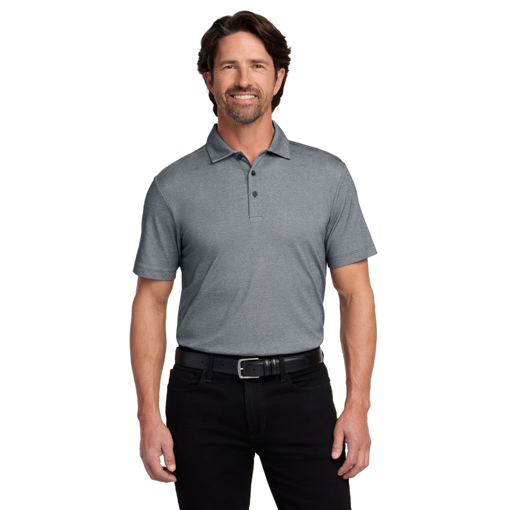 Port Authority® Fine Pique Blend Polo - River Blue Navy Heather