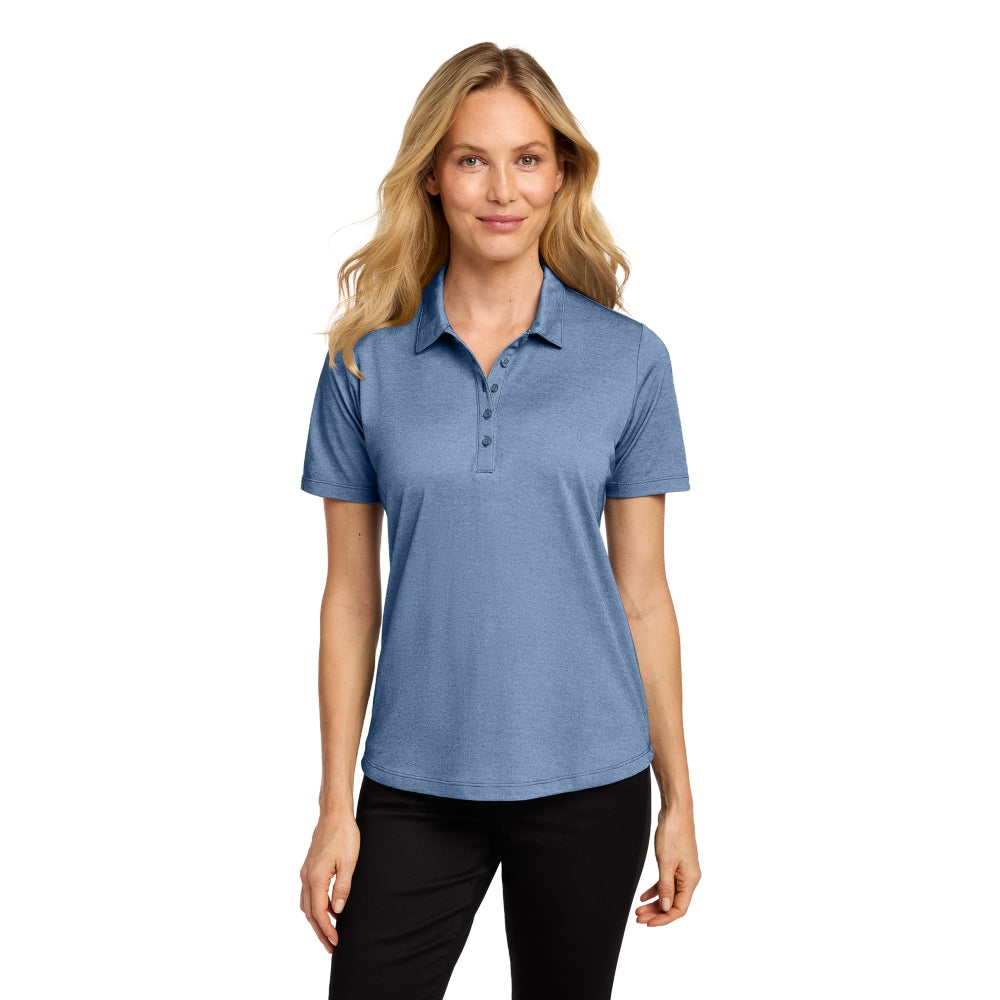 Port Authority® Women's Fine Pique Blend Polo - Aegean Blue Heather