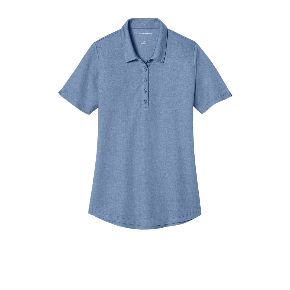 Port Authority® Women's Fine Pique Blend Polo - Aegean Blue Heather