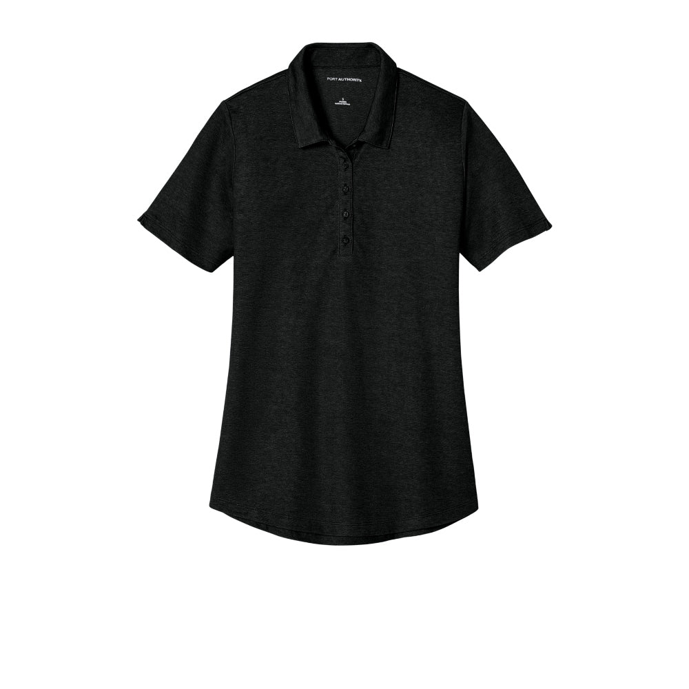 Port Authority® Women's Fine Pique Blend Polo - Black Heather
