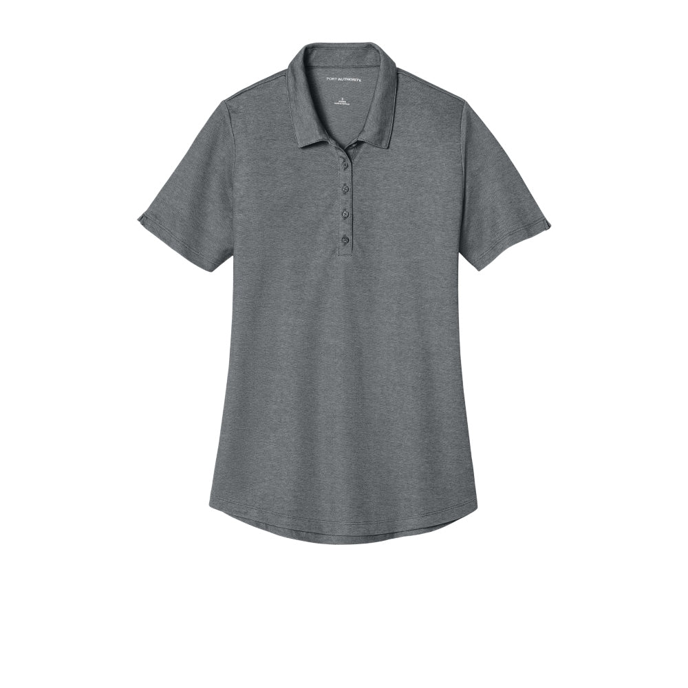 Port Authority® Women's Fine Pique Blend Polo - Charcoal Heather
