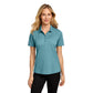 Port Authority® Women's Fine Pique Blend Polo - Dark Teal Heather