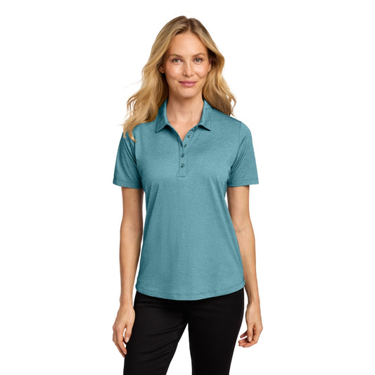 Port Authority® Women's Fine Pique Blend Polo - Dark Teal Heather