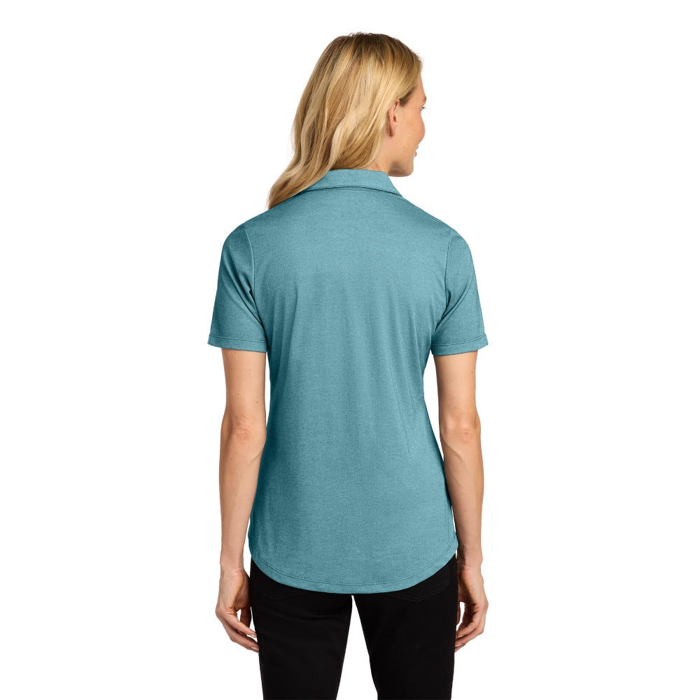 Port Authority® Women's Fine Pique Blend Polo - Dark Teal Heather