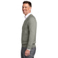 Brooks Brothers® Cotton Stretch V-Neck Sweater - Light Shadow Grey Heather