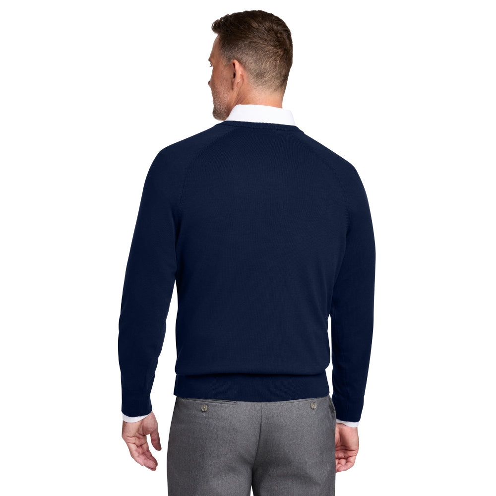 Brooks Brothers® Cotton Stretch V-Neck Sweater - Navy Blazer