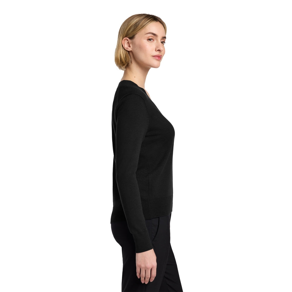 Brooks Brothers® Women’s Cotton Stretch V-Neck Sweater - Deep Black