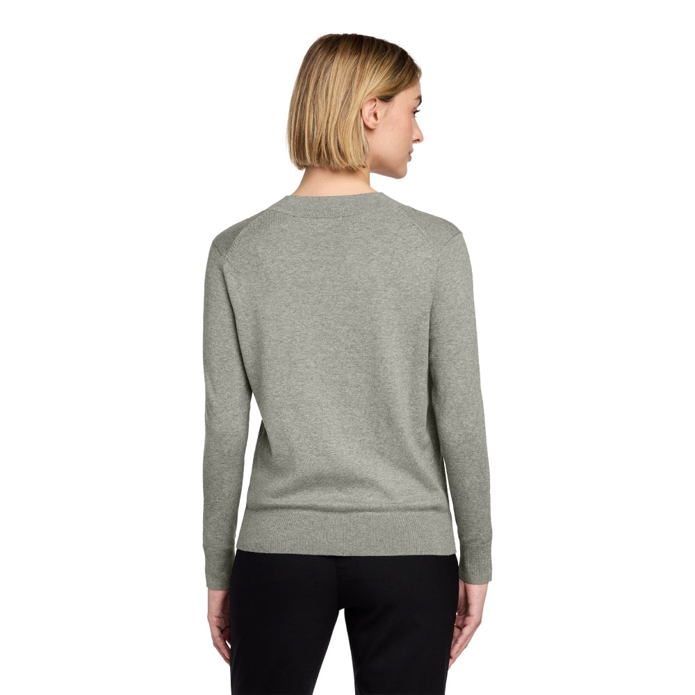 Brooks Brothers® Women’s Cotton Stretch V-Neck Sweater - Light Shadow Grey Heather