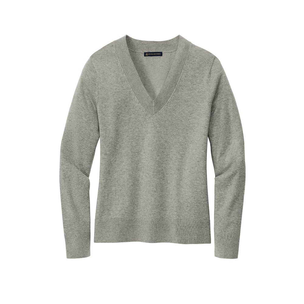Brooks Brothers® Women’s Cotton Stretch V-Neck Sweater - Light Shadow Grey Heather