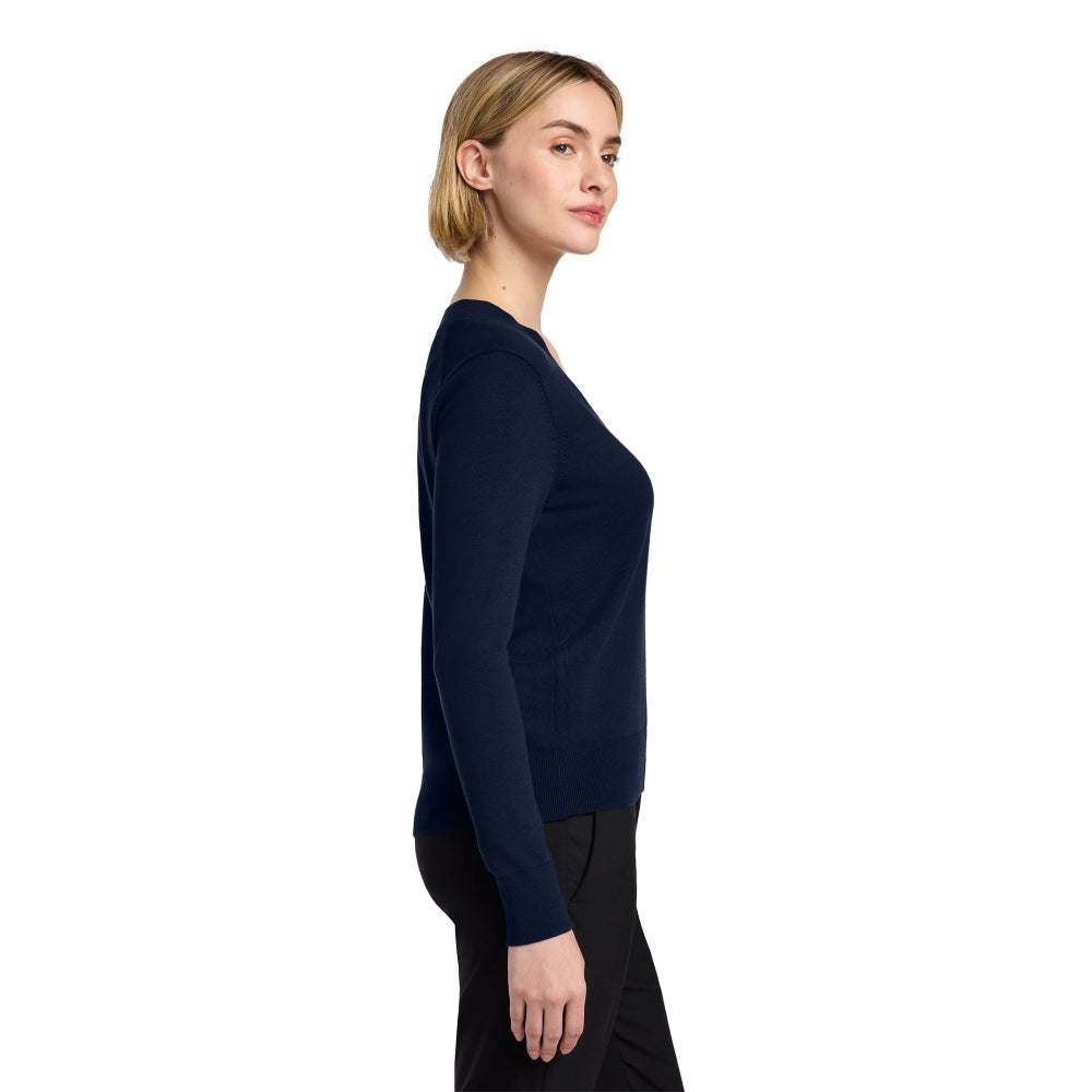 Brooks Brothers® Women’s Cotton Stretch V-Neck Sweater - Navy Blazer