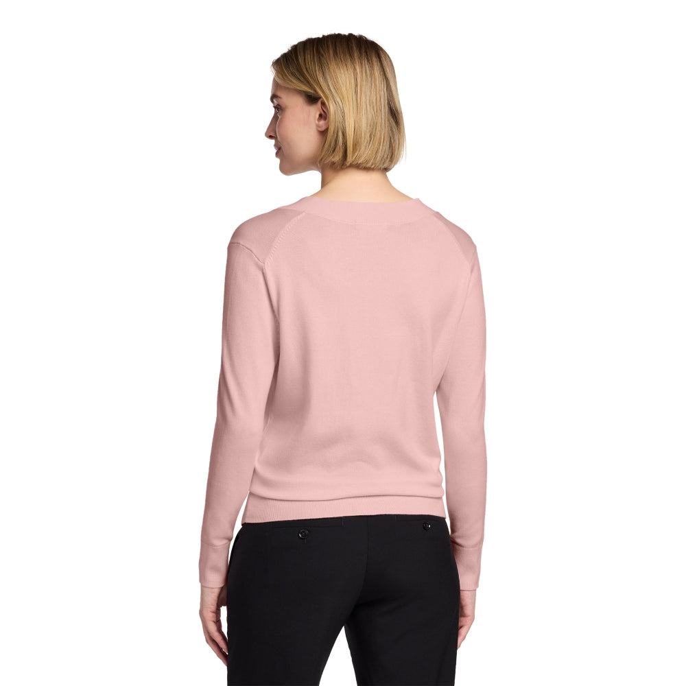 Brooks Brothers® Women’s Cotton Stretch V-Neck Sweater - Pearl Pink