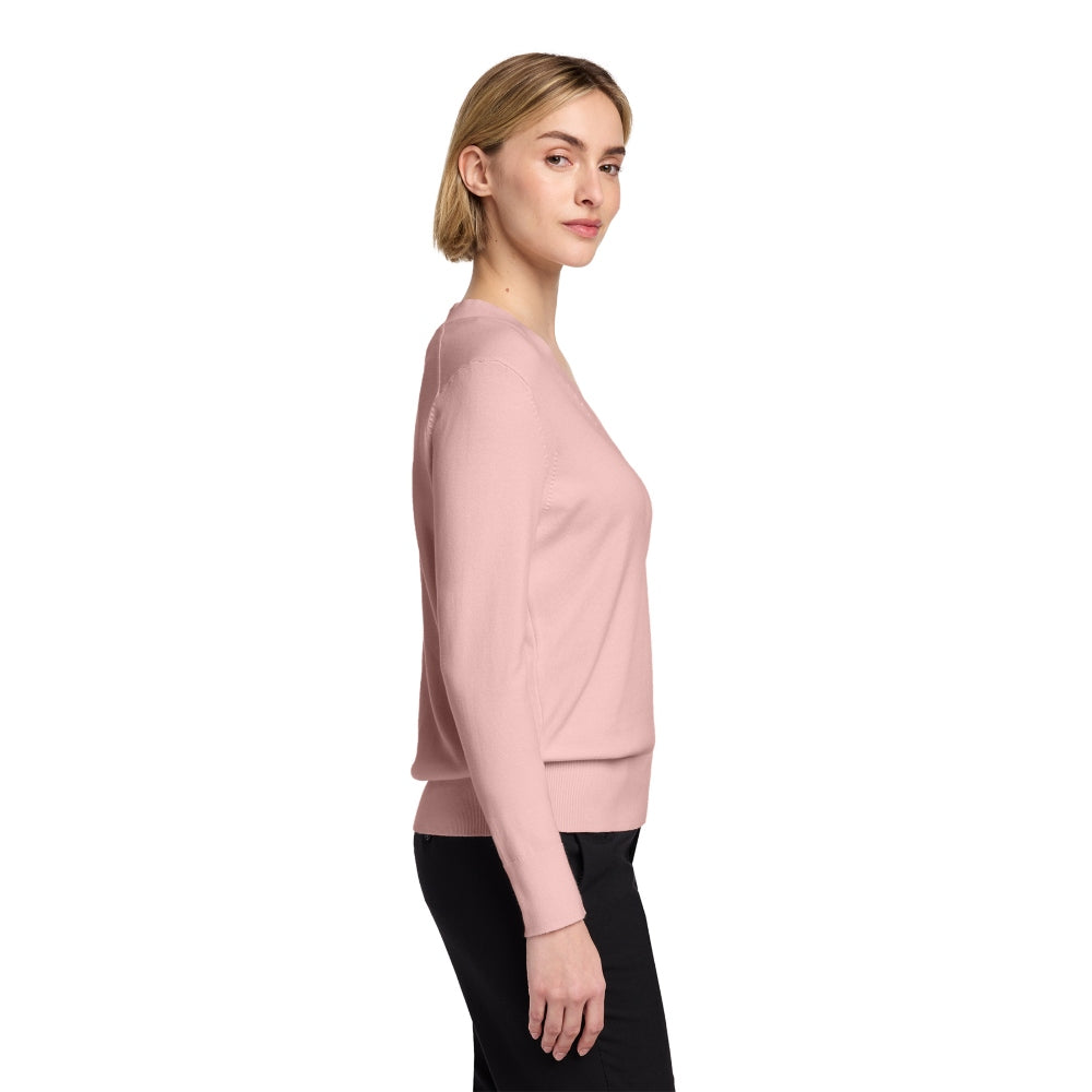 Brooks Brothers® Women’s Cotton Stretch V-Neck Sweater - Pearl Pink