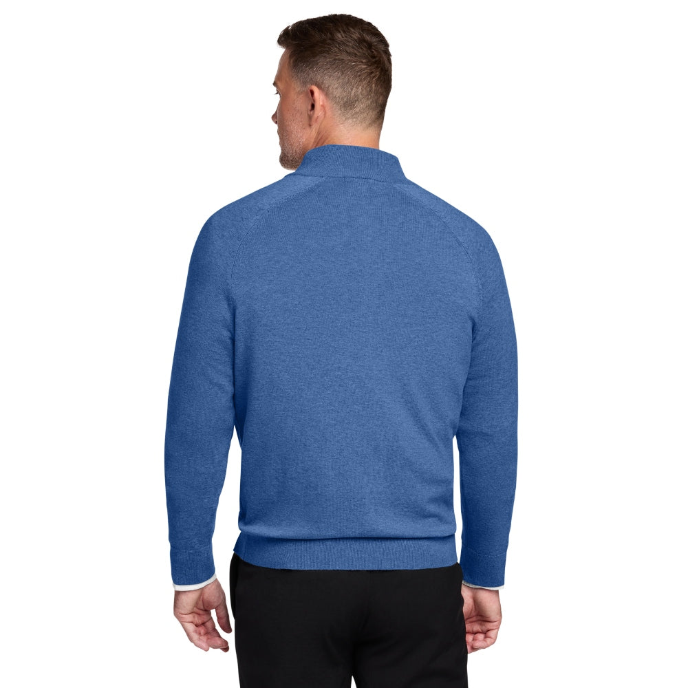 Brooks Brothers® Cotton Stretch 14-Zip Sweater - Charter Blue Heather