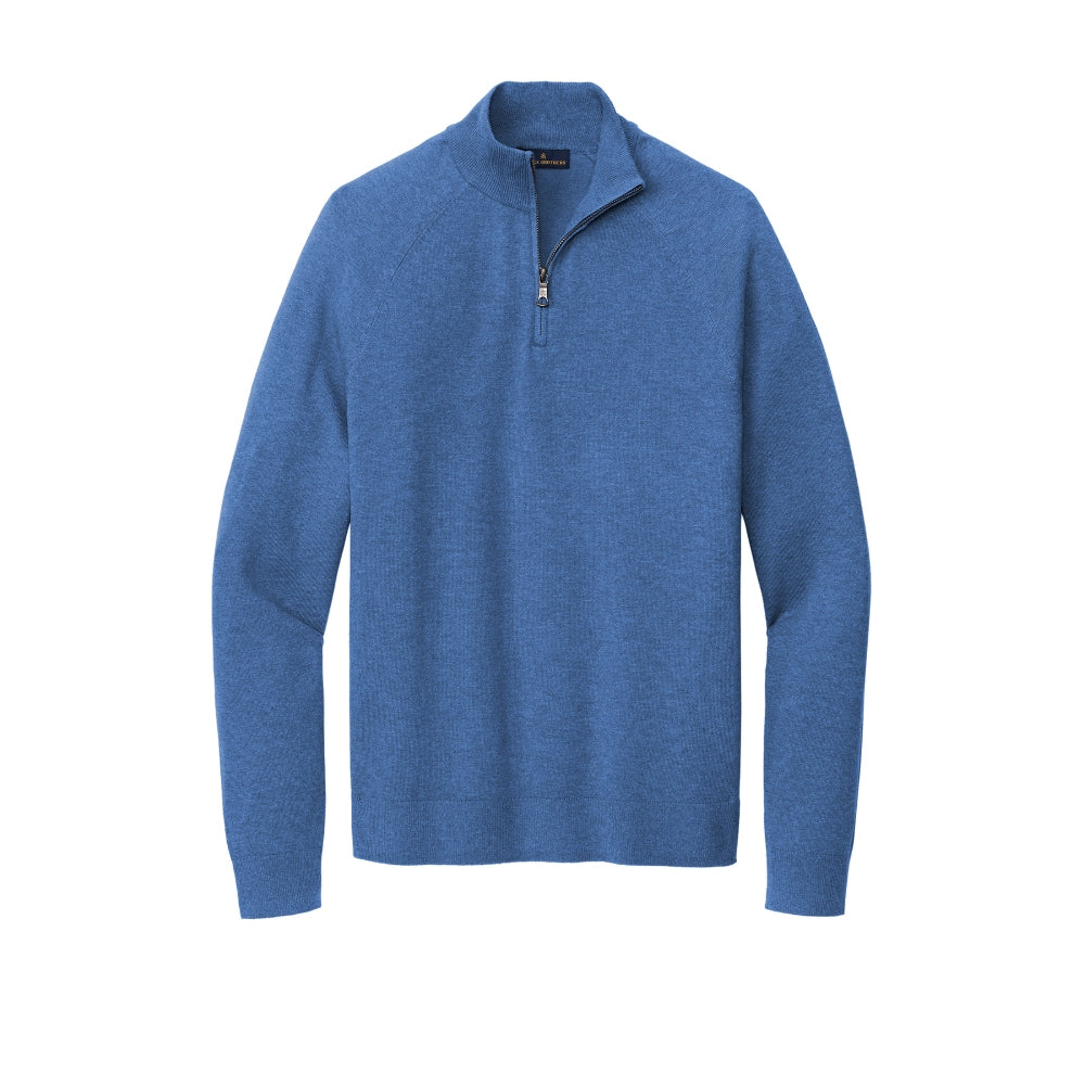 Brooks Brothers® Cotton Stretch 14-Zip Sweater - Charter Blue Heather