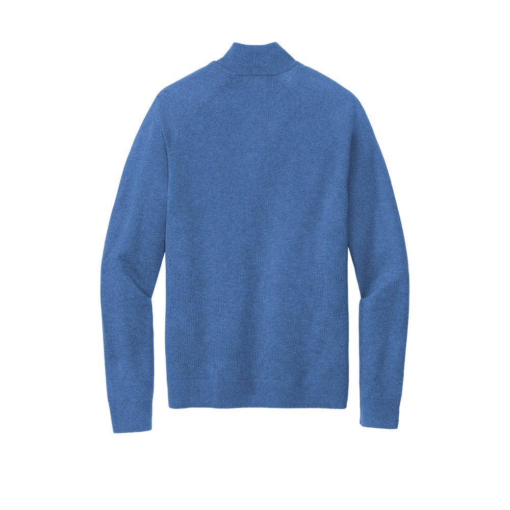 Brooks Brothers® Cotton Stretch 14-Zip Sweater - Charter Blue Heather