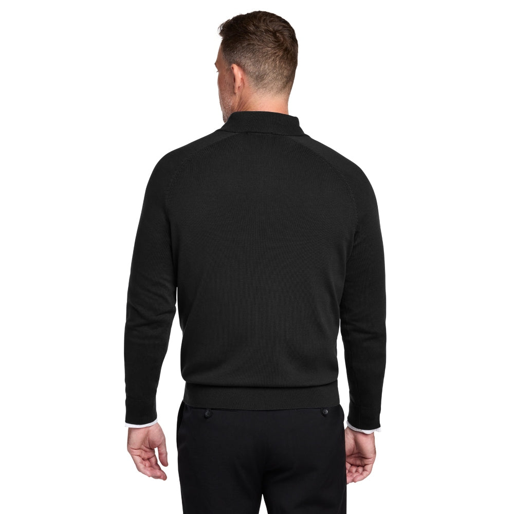 Brooks Brothers® Cotton Stretch 14-Zip Sweater - Deep Black